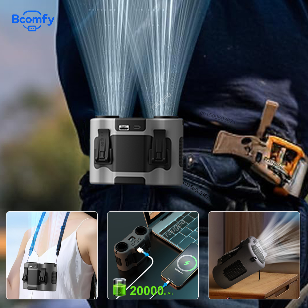 Timer Dual Outlet - 20000mAh Waist Fan Portable Outdoor Waist