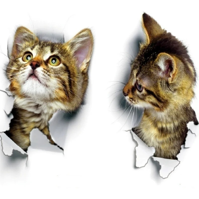 3pcs 3D Cute Cat Self-adhesive - Pvc Panel Background recensione e prezzo