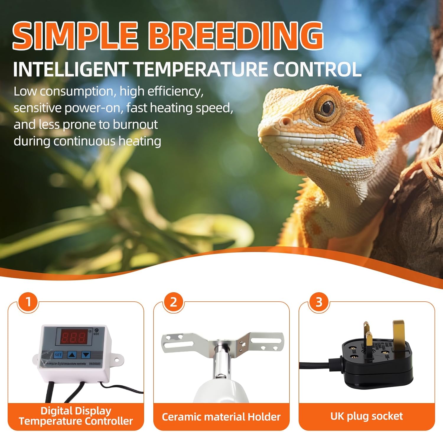 Reptile Heat Lamp Holder Heati - Ceramic Heat Emitter recensione e prezzo