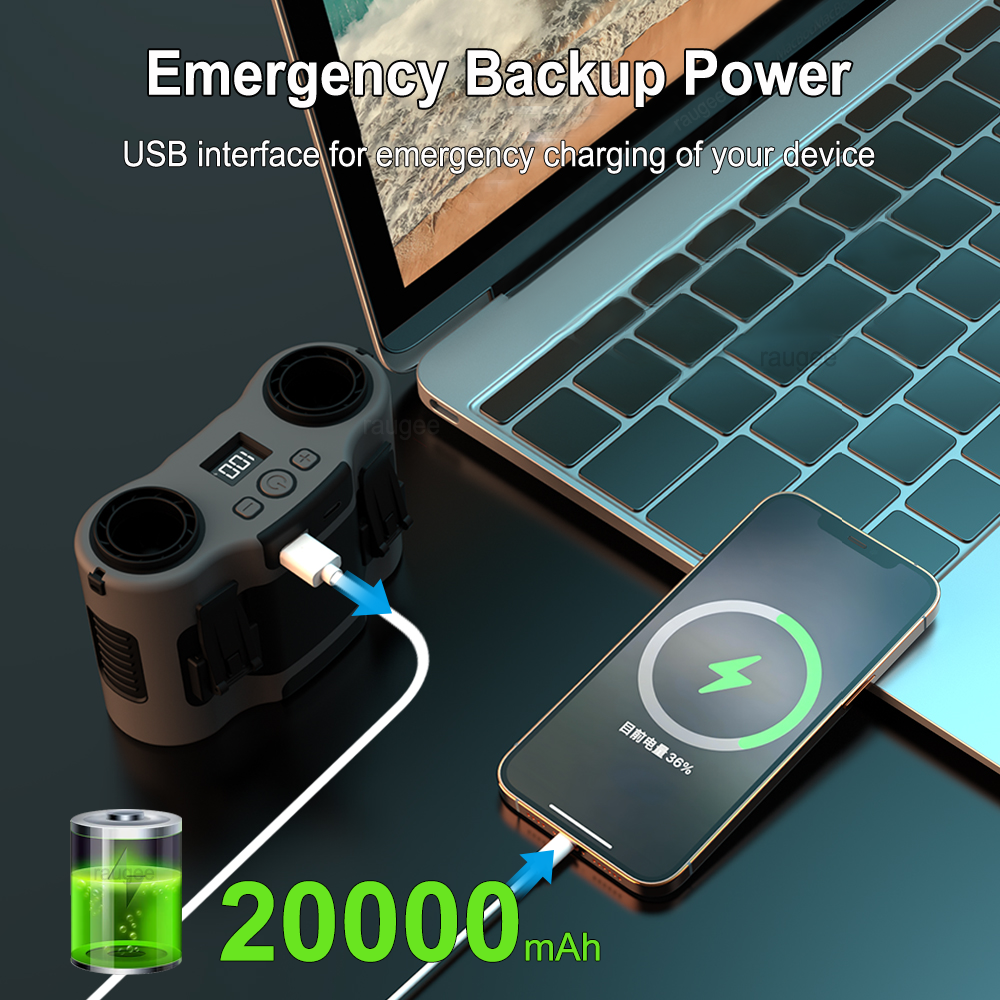 20000mAh Waist Fan Portable Ou - Timer Dual Outlet recensione e prezzo