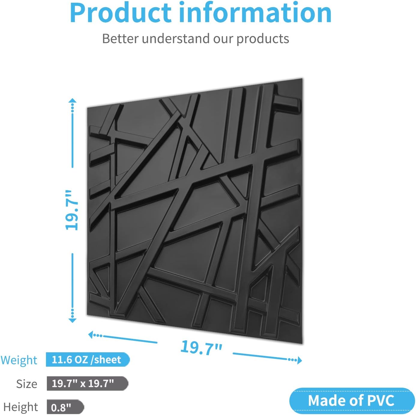 19.7x19.7in PVC Wall Panel Str - Pvc Panel Background recensione e prezzo