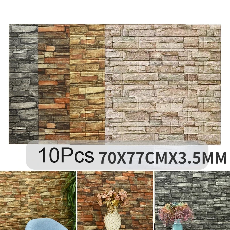10PCS Self Adhesive 3D Brick W - Pvc Panel Background recensione e prezzo