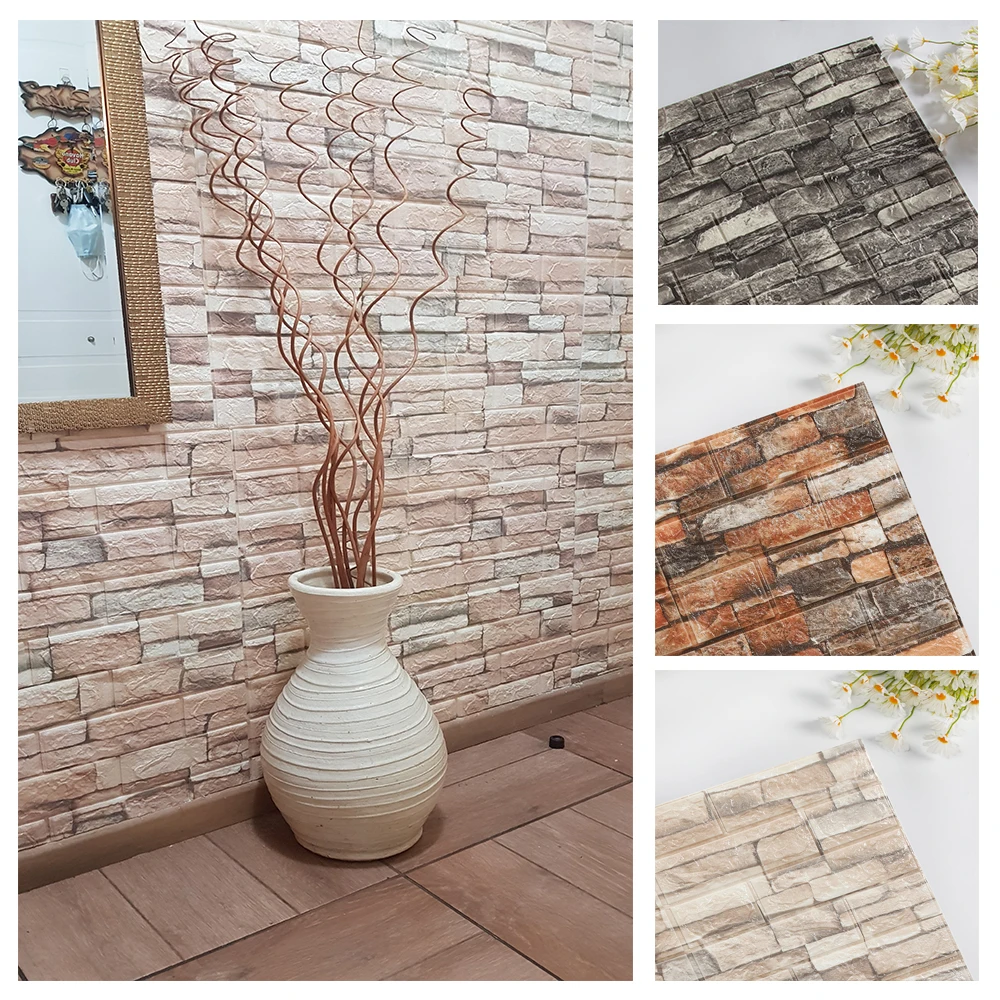 10PCS Self Adhesive 3D Brick W - Pvc Panel Background recensione e prezzo